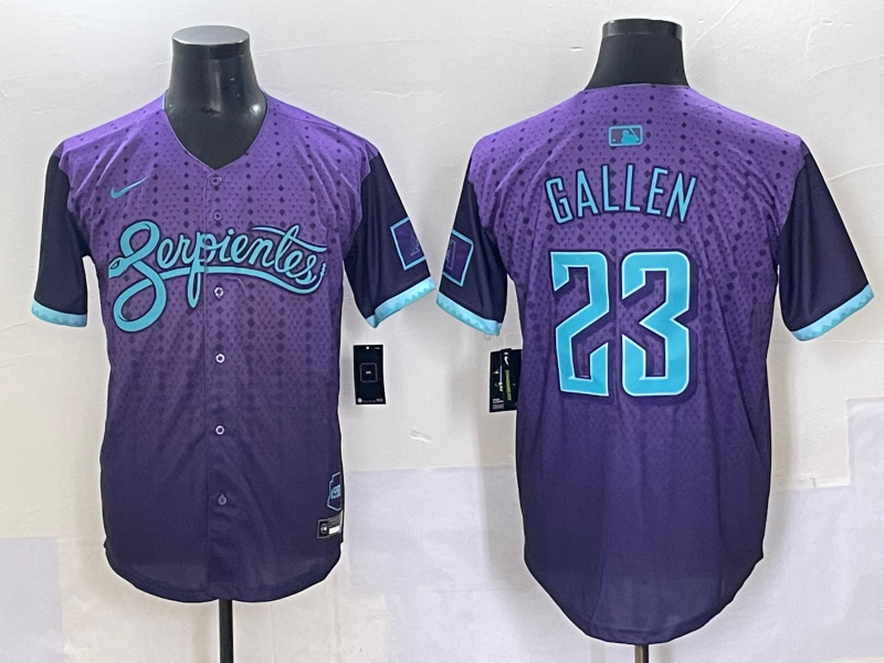 Men's Arizona Diamondbacks Zac Gallen #23 Purple 2025 City Connect Limited Jersey